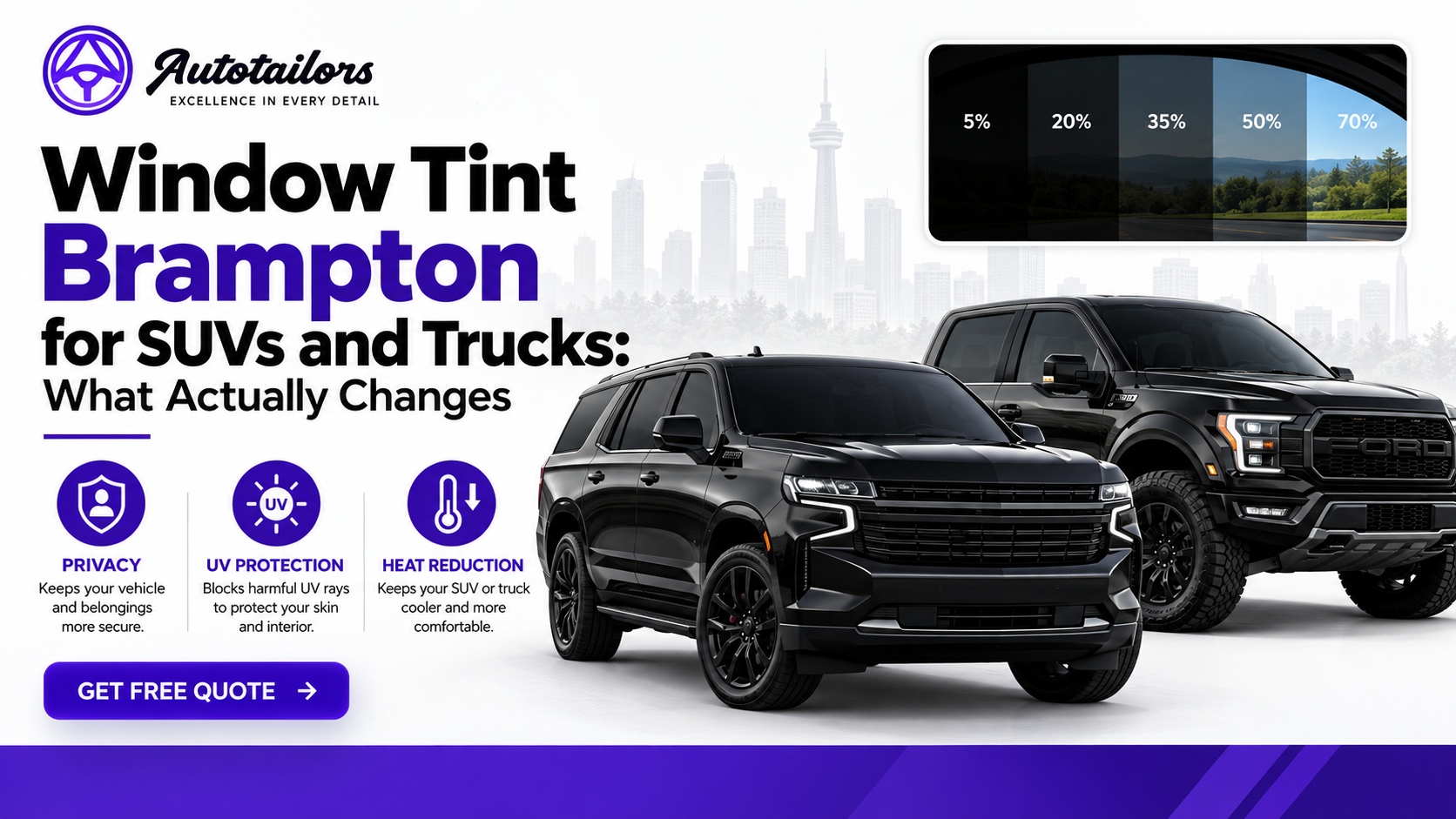 Window Tint Brampton for SUVs and Trucks: What Actually Changes