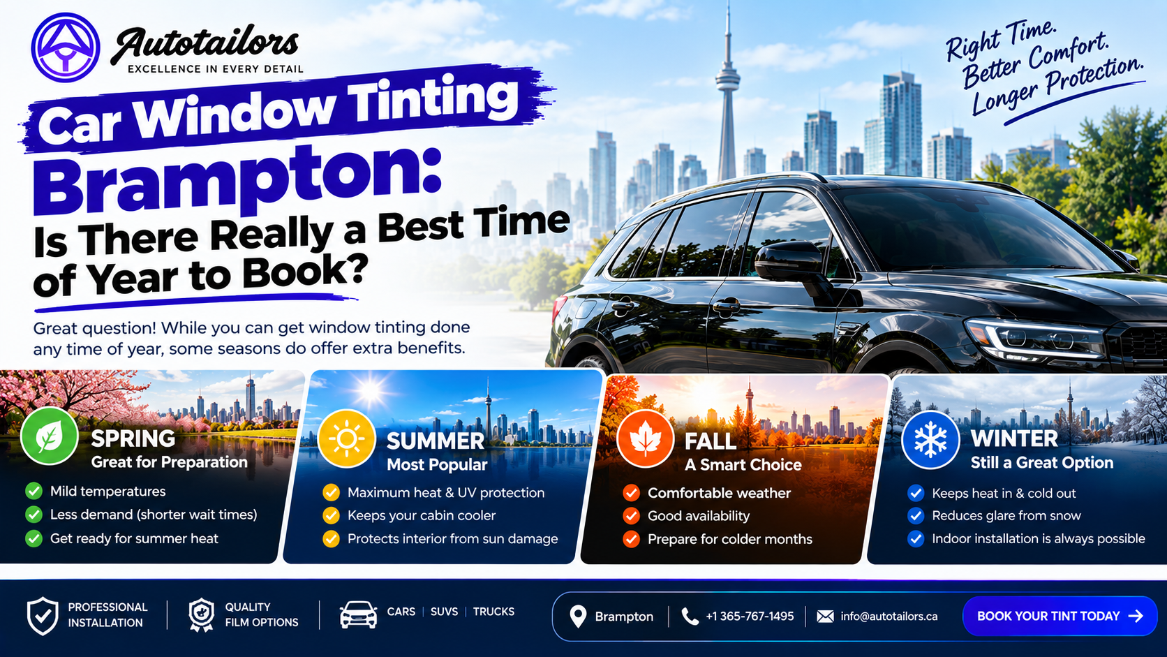 Car Window Tinting Brampton: Is There Really a Best Time of Year to Book?