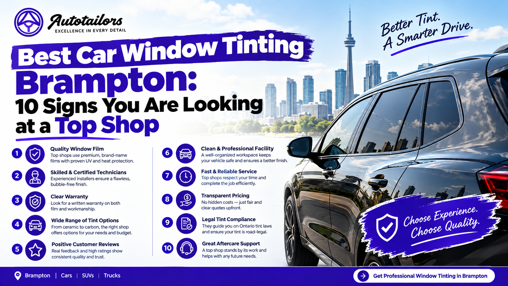 Best Car Window Tinting Brampton: 10 Signs You Are Looking at a Top Shop