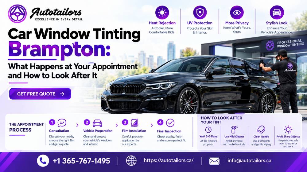 Car Window Tinting Brampton: What Happens at Your Appointment and How to Look After It